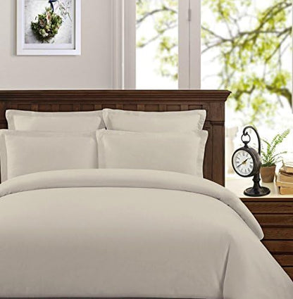  415 Thread Count Percale Duvet Cover Set - 100% Peruvian Pima Cotton - Premium And Breathable With Hidden Zip Closure - White Solid Color - Twin/Twin XL Size, 2 Piece Duvet Cover Set