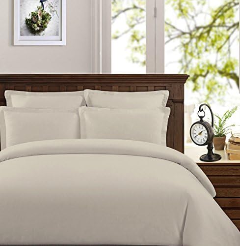  415 Thread Count Percale Duvet Cover Set - 100% Peruvian Pima Cotton - Premium And Breathable With Hidden Zip Closure - White Solid Color - Twin/Twin XL Size, 2 Piece Duvet Cover Set