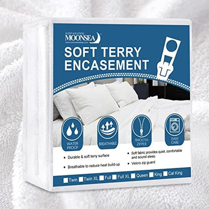  Zippered Mattress Protector Twin Extra Long With Ultra Soft Terry Surface, 6-Side Waterproof Mattress Encasement, Durable Zipper, Noiseless, For Standard Twin XL Size Mattress 39'' X 80''