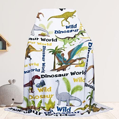  Dinosaur Blanket For Boys Soft Cozy Flannel Warm Kids Dinosaur Throw Blanket Unique Gifts Dinosaur Room Decor Blanket For Teens Kids For Couch Sofa Bed Dino Blanket For Girls Teens 50"x60"