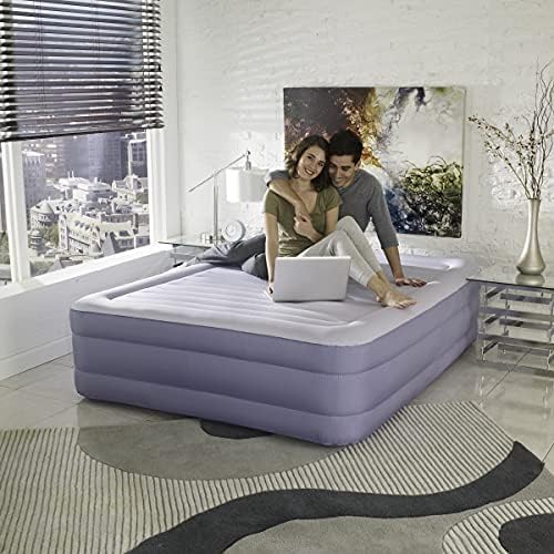  Hi-Loft Inflatable Mattress: Raised-Profile Air Bed With External Pump, Full Blue