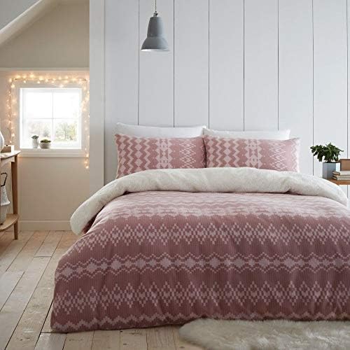  Catherine Lansfield Alpine Fleece King Duvet Set Grey