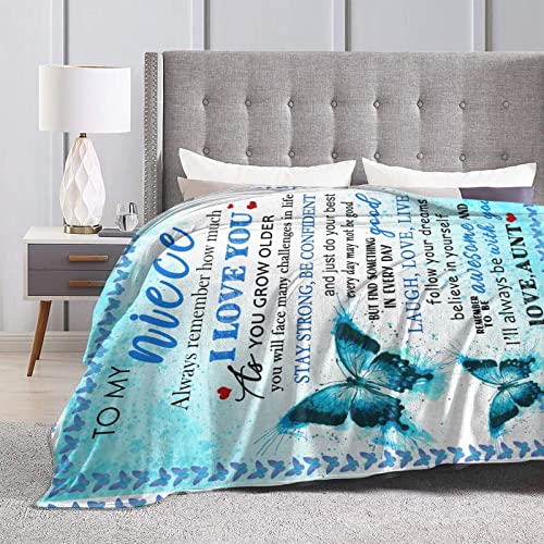  To My Niece From Aunt Throw Blanket Birthday Gifts Ultra-Soft Micro Fleece Blankets For Bed Couch Travel Beach 50"x60"