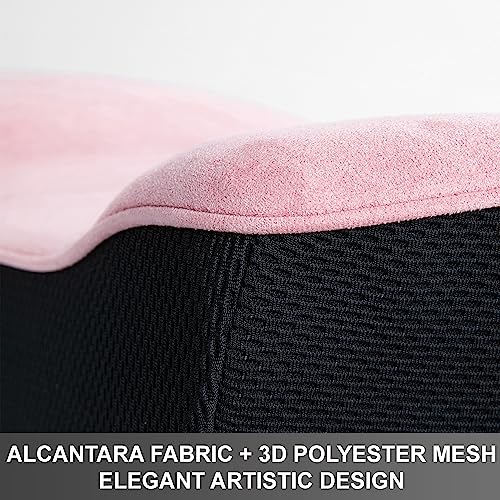  WENNEBIRD Model Q Lumbar Support Pillow - Patented Ergonomic Back Support For Lower Back Pain Relief For Office Chair, Car, Sofa, Plane, Couch, Recliner - Pink