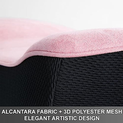  WENNEBIRD Model Q Lumbar Support Pillow - Patented Ergonomic Back Support For Lower Back Pain Relief For Office Chair, Car, Sofa, Plane, Couch, Recliner - Pink