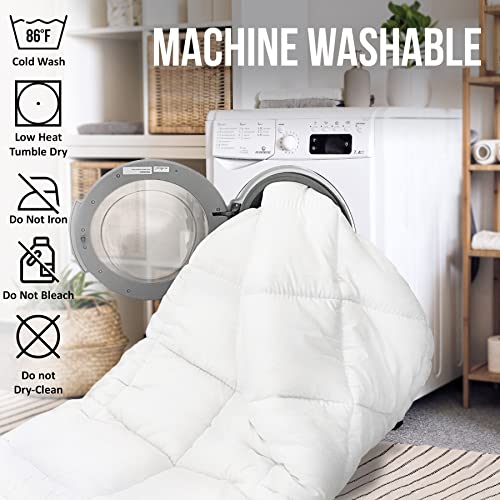  KOZZY Home Mattress Topper Full Extra Thick Cotton Elastic Deep Pocket, Fitted Mattress Pad, Machine Washable, Cooling Mattress Protector (White, 54x75 In)