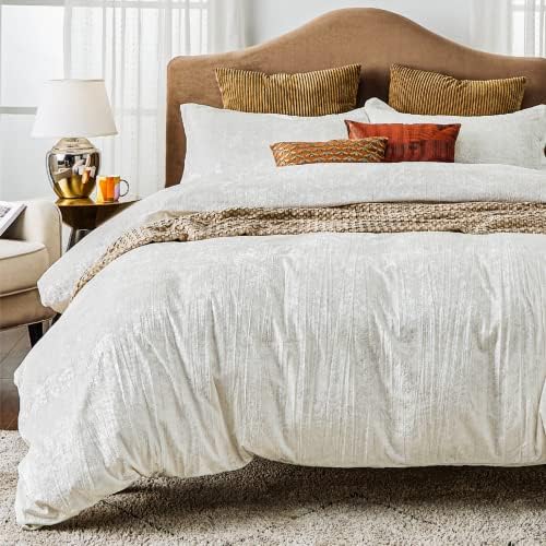  Bedsure Velvet Duvet Cover Set - Luxurious, Glossy Queen Duvet Cover Set, Pink Duvet Cover Queen With 2 Pillow Shams (Petal Pink, Queen, 90 X 90 Inches)