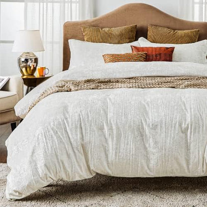 Bedsure Velvet Duvet Cover Set - Luxurious, Glossy Queen Duvet Cover Set, Pink Duvet Cover Queen With 2 Pillow Shams (Petal Pink, Queen, 90 X 90 Inches)