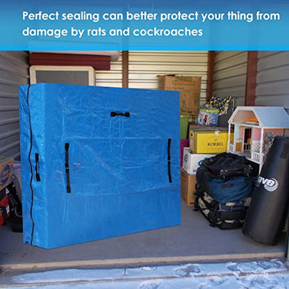  Mattress Bag For Moving And Storage With 11 Handles, King Size, Reusable Extra Thick Mattress Protector With Zipper Closure, Heavy Duty Waterproof Transport Cover