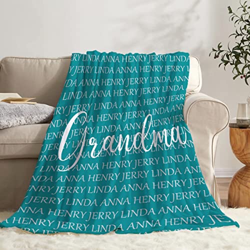 Ottoy Personalized Grandma Blanket Gifts For Grandma Custom Blanket For Grandma Customized Blanket For Grandma Birthday Gifts From Grandchildren, Nana Gifts, Valentines Day Gift 80"x60" For Adults