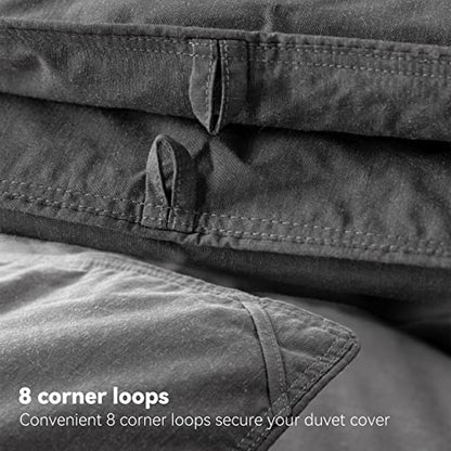  Down Comforter King Size-750 Fill Power-Fluffy Ultra Soft All Season Duvet Insert, Luxury Noiseless Fabric Reversible Colors-Lightweight 41 Ounce Fill (Gray,106”L X 90”W)