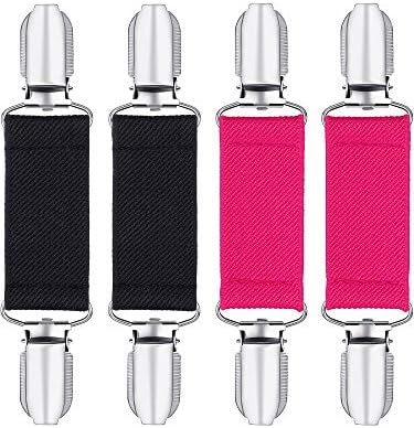  Blulu 4 Pieces 5 Inch Mitten Clips Stainless Steel Gloves Cap Clips Short Elastic Clips For Fixing Gloves Coat Mattress