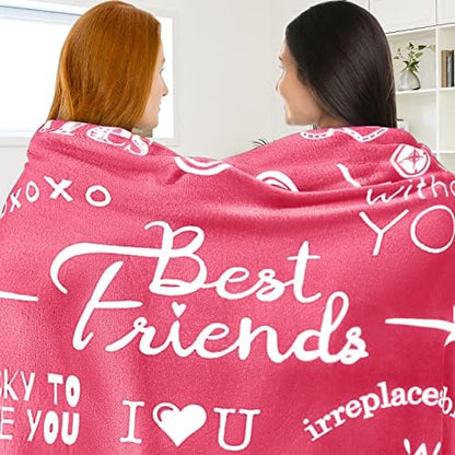  St Friend Blanket, Best Friend Birthday Gifts For Women, Gift For Best Friend, Bestie Gifts For Women Unique, BFF Gifts For Women, 65” X 50” (Sassy - Purple)