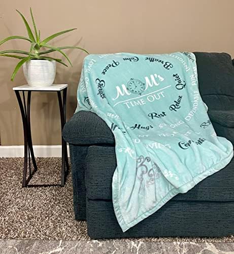  Mom's Time Out Velvet Luxury Throw Blanket 50x60 Soft Sentiments Teal