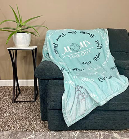  Mom's Time Out Velvet Luxury Throw Blanket 50x60 Soft Sentiments Teal
