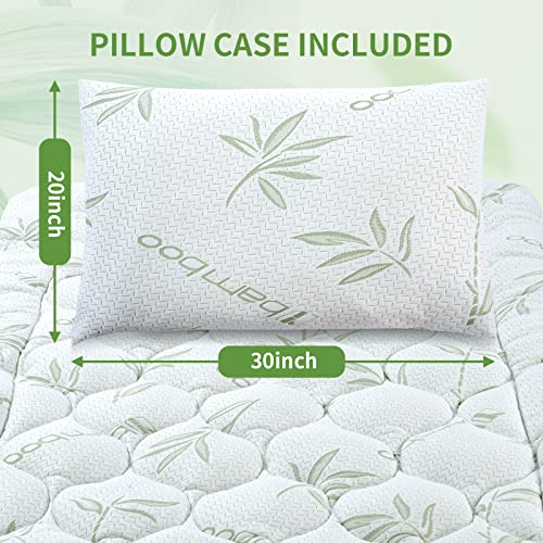  Amboo Mattress Topper With 1 Pillow Protector, Side Pocket, Waterproof Mattress Protector, Cooling Extra Thick Breathable Mattress Pad Cover,8-21” Deep Pocket- Queen