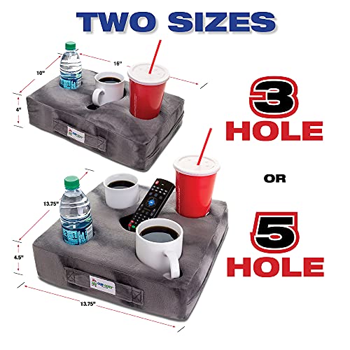  Cup Cozy Deluxe Pillow (Black)- As Seen On TV-The World's Best Cup Holder! Keep Your Drinks Close And Prevent Spills. Use It Anywhere-Couch, Floor, Bed, Man Cave, Car, RV, Park, Beach And More!