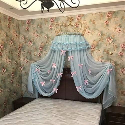  Crown Dome Mosquito Net,Europe Princess Bed Canopy Boys And Girls Games House Pink-A