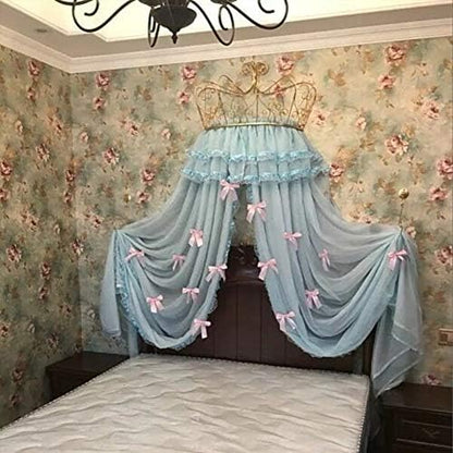  Crown Dome Mosquito Net,Europe Princess Bed Canopy Boys And Girls Games House Pink-A