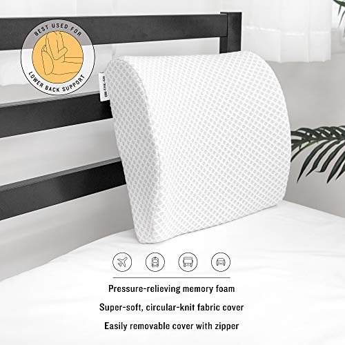  SensorPEDIC Conforming Memory Foam Lumbar Pillow, One Size, White