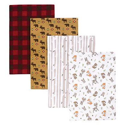  Bear 4 Pack Flannel Blankets, Grey