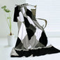  Onitiva - [Plaids - Black/Gray/White] Soft Coral Fleece Patchwork Throw Blanket (59 By 78.7 Inches)