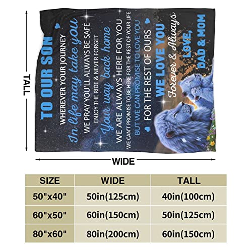  O My Son Blanket From Dad And Mom Lion Ultra Soft Flannel Throw Blankets For Couch Bedroom Sofa Warm Blanket Positive Encourage And Love Birthday Gifts 50x60 Inch