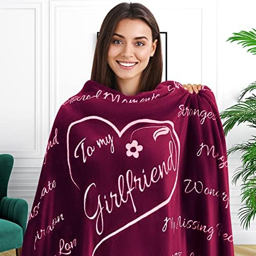  Gifts For Girlfriend, To My Girlfriend Blanket, Romantic Gifts For Her, Girlfriend Gifts, Gifts For Girlfriend, Love Gifts For Her, Gift For Girlfriend, I Love You Throw Blanket 65" × 50" (Purple)