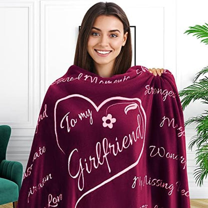  Gifts For Girlfriend, To My Girlfriend Blanket, Romantic Gifts For Her, Girlfriend Gifts, Gifts For Girlfriend, Love Gifts For Her, Gift For Girlfriend, I Love You Throw Blanket 65" × 50" (Purple)