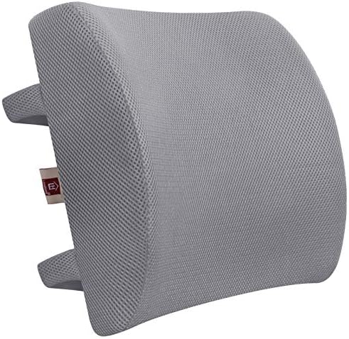  LOVEHOME Lumbar Support Pillow For Chair And Car, Back Support For Office Chair Memory Foam Cushion With Mesh Cover For Back Pain Relief - Black