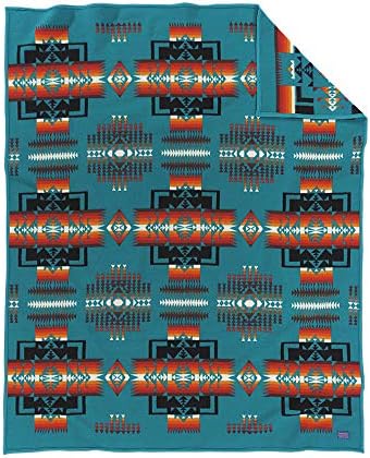 Pendleton Chief Joseph Robe Blanket Aqua, Twin Size