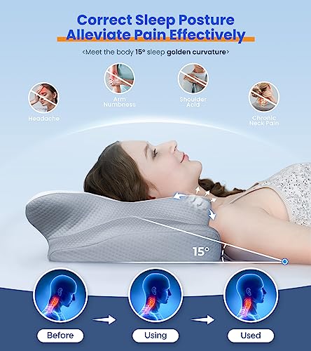  Ultra Pain Relief Cooling Pillow For Neck Support, Adjustable Cervical Pillow Cozy Sleeping, Odorless Ergonomic Contour Memory Foam Pillows, Orthopedic Bed Pillow For Side Back Stomach Sleeper