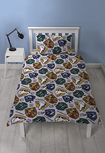 Harry Potter Reversible Grid Duvet Set (Twin) (Multicolored)