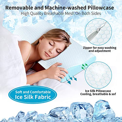  Memory Foam Pillows, Neck Pillow Queen Size Bed Pillow For Sleeping, Ergonomic Cervical Pillow Neck Support Pillow For Side Back Stomach Sleeper, Orthopedic Contour Pillow For Neck And Shoulder Pain