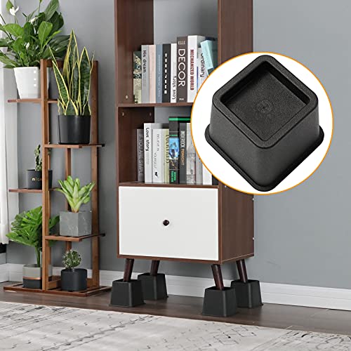  TALITARE Bed Risers 3 Inch Heavy Duty,8 Pack Bed Leg Riser, Square Furniture Frame Lift For Couch, Chair,Table, Desk, Sofa And Bunk Bedpost, Black