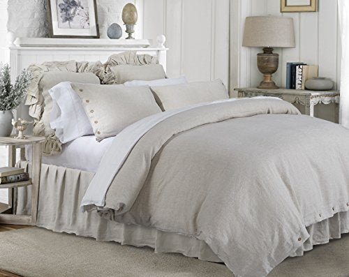  French Linen 3PC Duvet Cover Set In Natural Linen Color (King). Free Linen Kitchen Towel With Order. Shipment Within One Day With Priority Service.