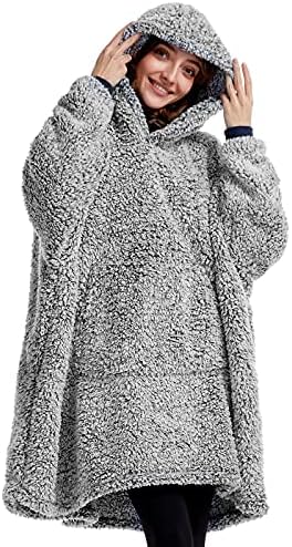  HORIMOTE HOME Cozy Sherpa Wearable Blanket Hoodie Mother S Day Gifts For Mom Gift Idea,Hooded Snuggle Blanket,Oversized Blanket Sweatshirt-Super Warm Light Weight, Pink