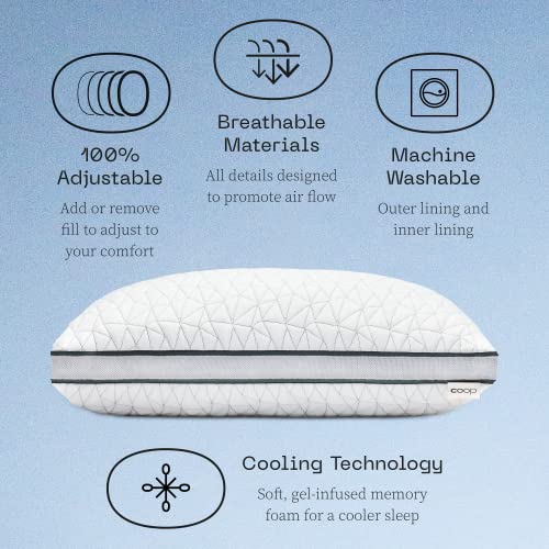  Eden Pillow Queen Size Bed Pillow For Sleeping - Medium Soft Memory Foam Pillows Cooling Gel - Back, Stomach And Side Sleeper Pillow - CertiPUR-US/GREENGUARD Gold