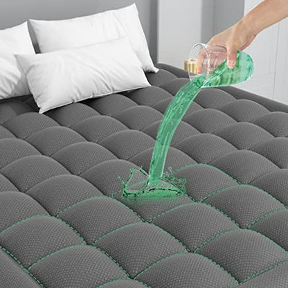  Extra Thick Waterproof Mattress Pad Queen Size Mattress Protector Bed Cover 8-21" Deep Pocket Cooling Quilted Fitted Pillow Top Mattress Topper