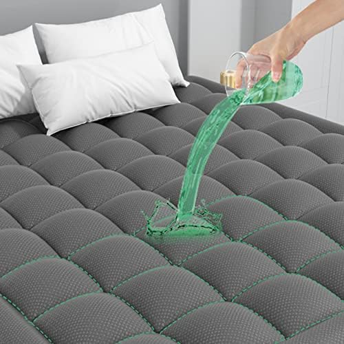  Extra Thick Waterproof Mattress Pad Queen Size Mattress Protector Bed Cover 8-21" Deep Pocket Cooling Quilted Fitted Pillow Top Mattress Topper