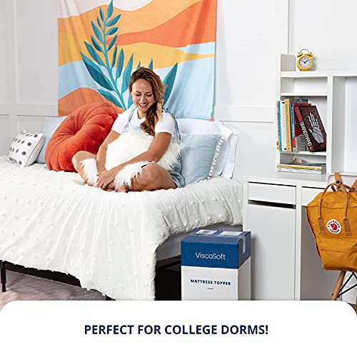  3 Inch Memory Foam Mattress Topper Twin XL - Select High Density Ventilated Extra Long Mattress Pad - Removable Bamboo-Rayon Cover