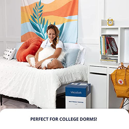  3 Inch Memory Foam Mattress Topper Twin XL - Select High Density Ventilated Extra Long Mattress Pad - Removable Bamboo-Rayon Cover