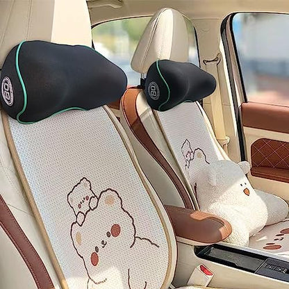  Really Soft Car Headrest Pillow, Car Pillow For Driving With Adjustable Strap, 100% Memory Foam Neck Pillow, Breathable Removable Cover & Ergonomic Design - Travel Car Neck Pillow(Lightblue Side Rope)