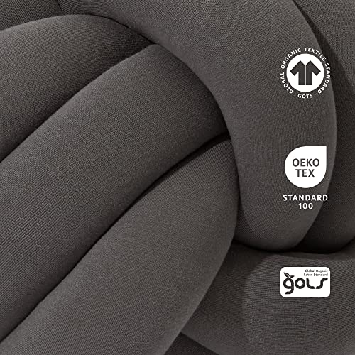  Bearaby Hand-Crafted Knot Pillow Ball - Relieve Stress With Oeko-TEX Certified Organic And Gently Weighted Material - Handcrafted From Natural Rubber Foam (Asteroid Grey, Large)