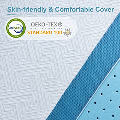  Sleepmax 4 Inch Gel Mattress Topper Queen - Medium Firm Memory Foam Mattress Pad, Supportive & Pressure Relieving - Bed Topper With Ventilated Cover Enhance Comfortable & Breathable