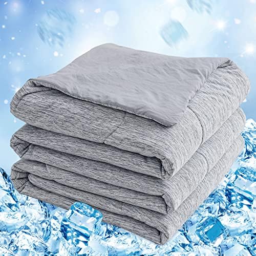  Cooling Comforter King Size,Cooling Blanket With Q-Max > 0.45 Arc-Chill Cooling Fiber, Cool Sleeping Summer Blanket For Night Sweats Hot Sleeper (90" X 108", Grey)