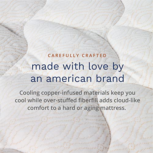  Copper Mattress Topper Pad Queen - Extra Plush Pillowtop - 18” Deep Pockets