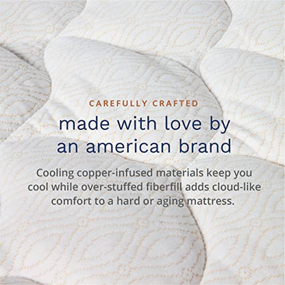  Copper Mattress Topper Pad Queen - Extra Plush Pillowtop - 18” Deep Pockets
