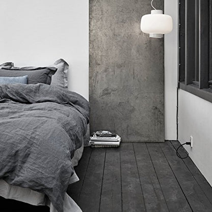  Washed Cotton Chambray Duvet Cover Solid Color Casual Modern Style Bedding Set Relaxed Soft Feel Natural Wrinkled Look (Queen, Charcoal)