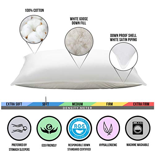  Ft Pillow, White, Queen